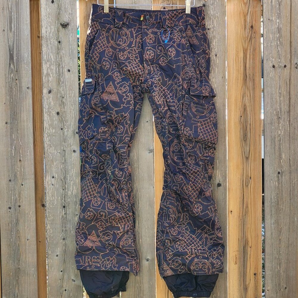 FUN Burton Cargo Pant Snow Pants Women's Size Small Lucky 13 3D Glasses Look